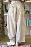 Lock Needlecord Shirring Barrel Pant Stone